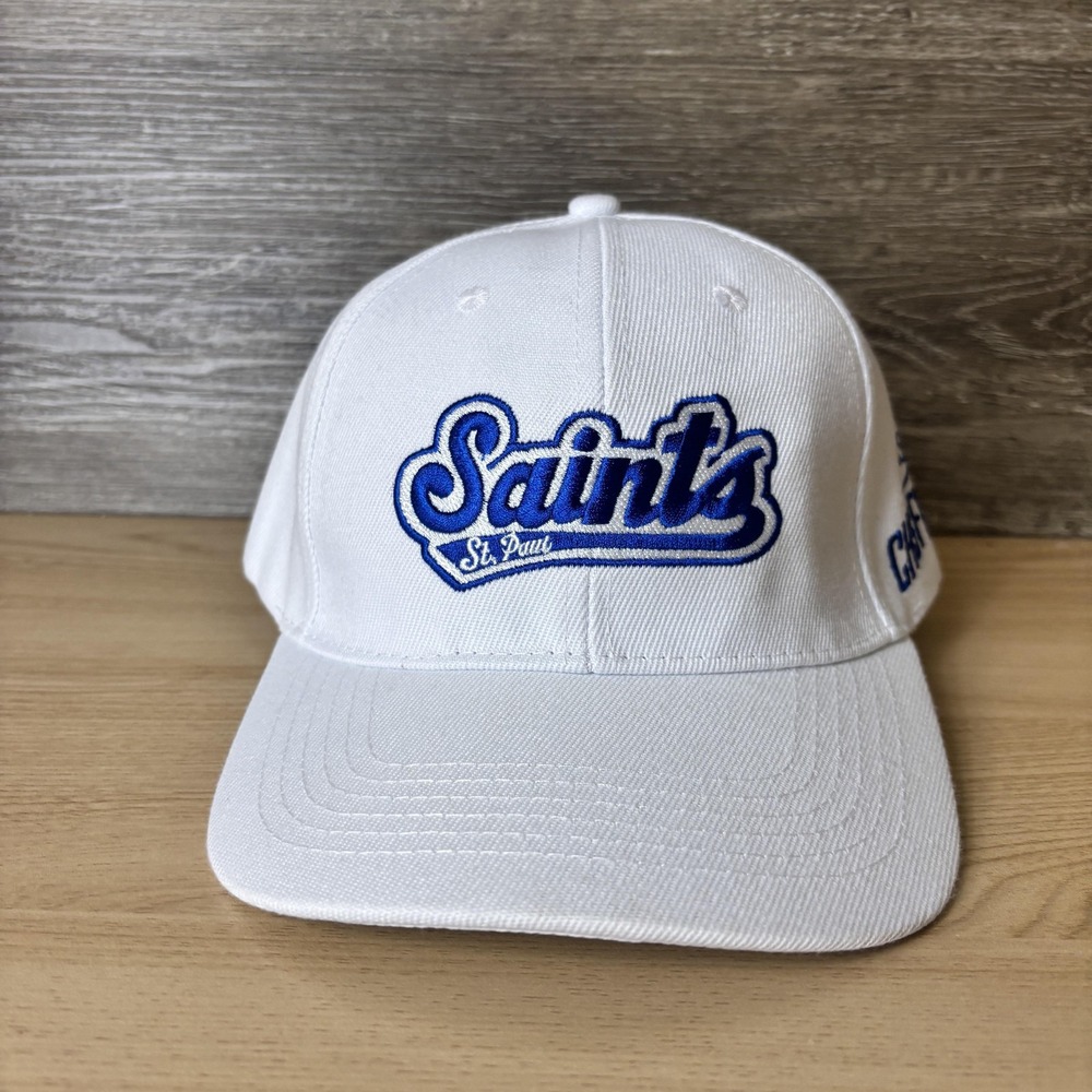 St. Paul Saints Hat Cap Strap Back White Blue MILB Baseball CHS Field Mens